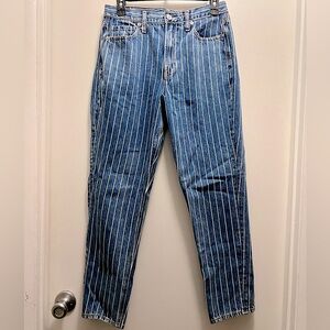 American Eagle Striped Mom Jeans, Size 6 Reg.